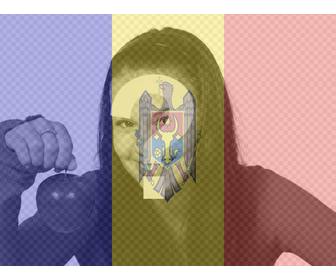 fotomontagem uma foto com bandeira da moldavia fazer online