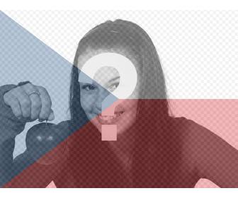 fotomontagem pintar o rosto ou imagem transparencia com bandeira da republica checa basta carregar foto edita-las online e voce pode salvar ou enviar seus amigos via e-mail