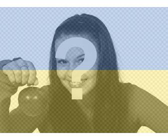 colagem da bandeira ucraniana com sua foto fazer online perfeito o seu avatar