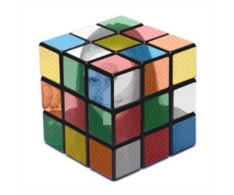 fotomontagem colocar uma foto em uma cor cubo rubik completo