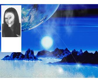papel parede twitter com um fundo futurista um planeta azul envie sua foto e coloca-lo ao lado