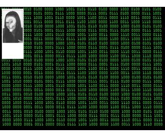 fundo numeros binarios matriz com uma foto personalizada