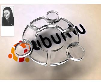 papel parede o twitter com o efeito vidro logotipo do ubuntu fundo onde voce pode colocar sua foto