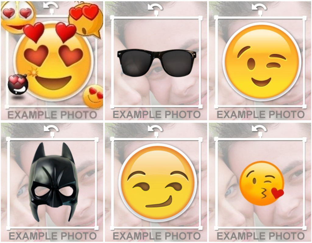 Adesivos para colocar emoticons em suas fotos.