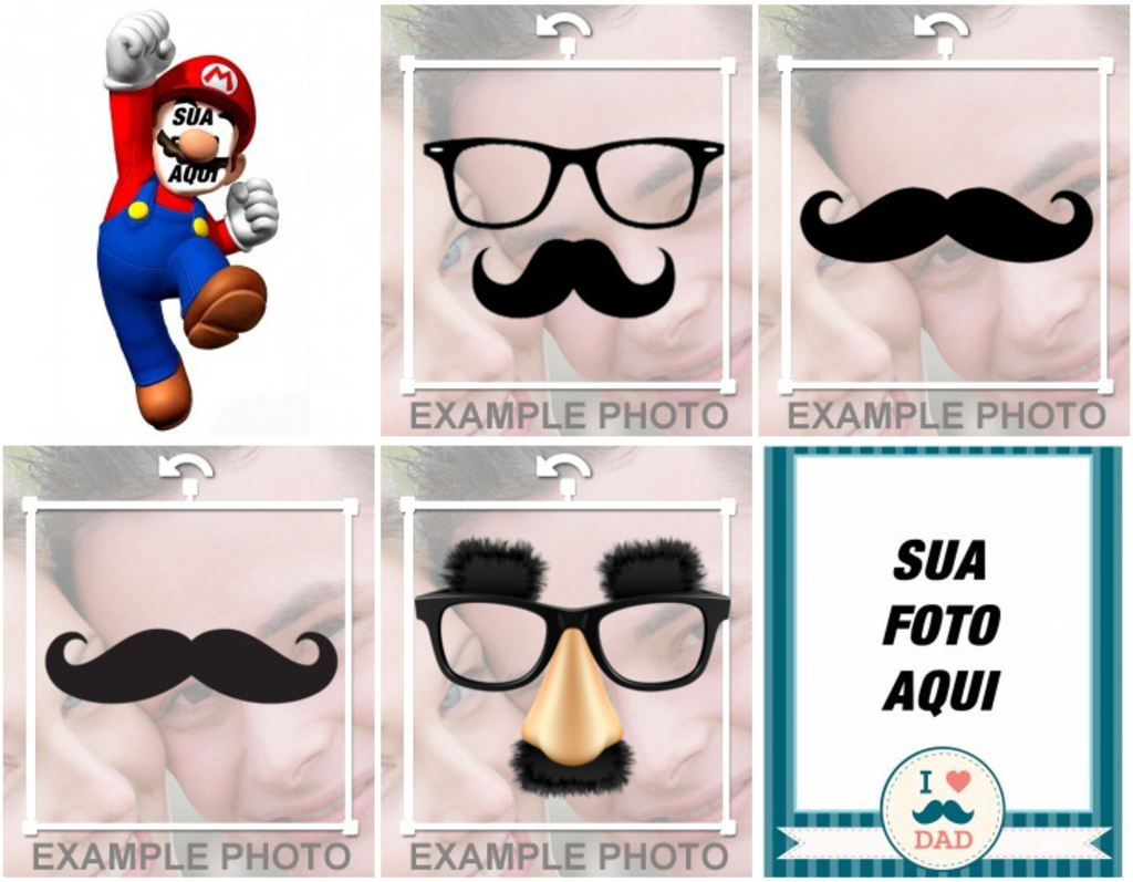 Adesivos e fotomontagens com bigodes