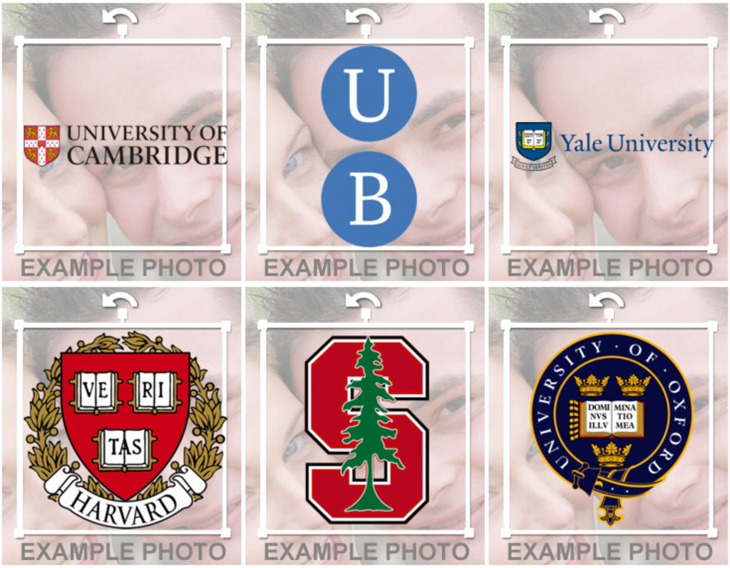 Adicionar logos universitários para as suas fotos