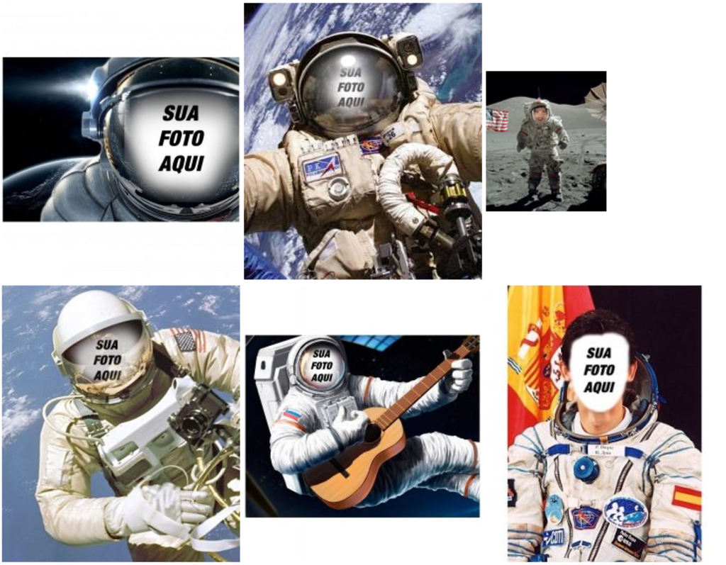 Astronautas fotomontagens
