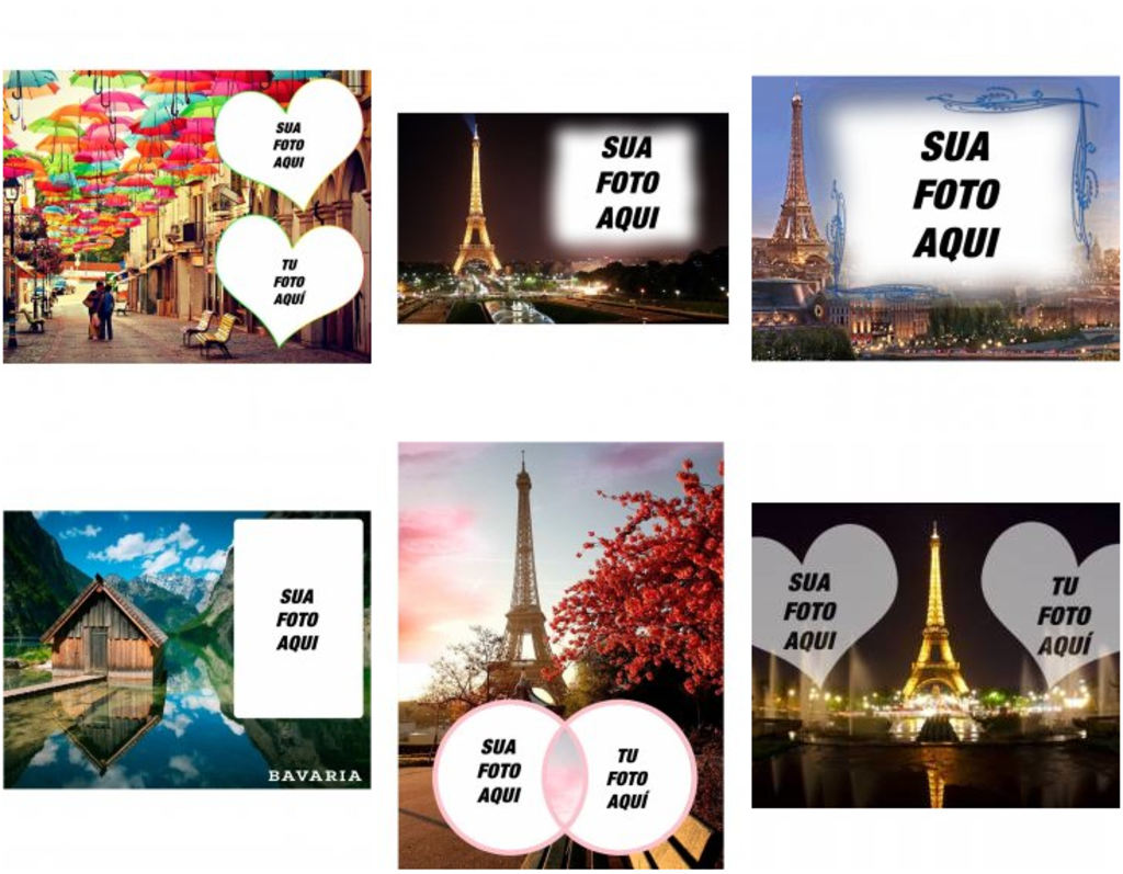 Cartões postais com paisagens da Europa