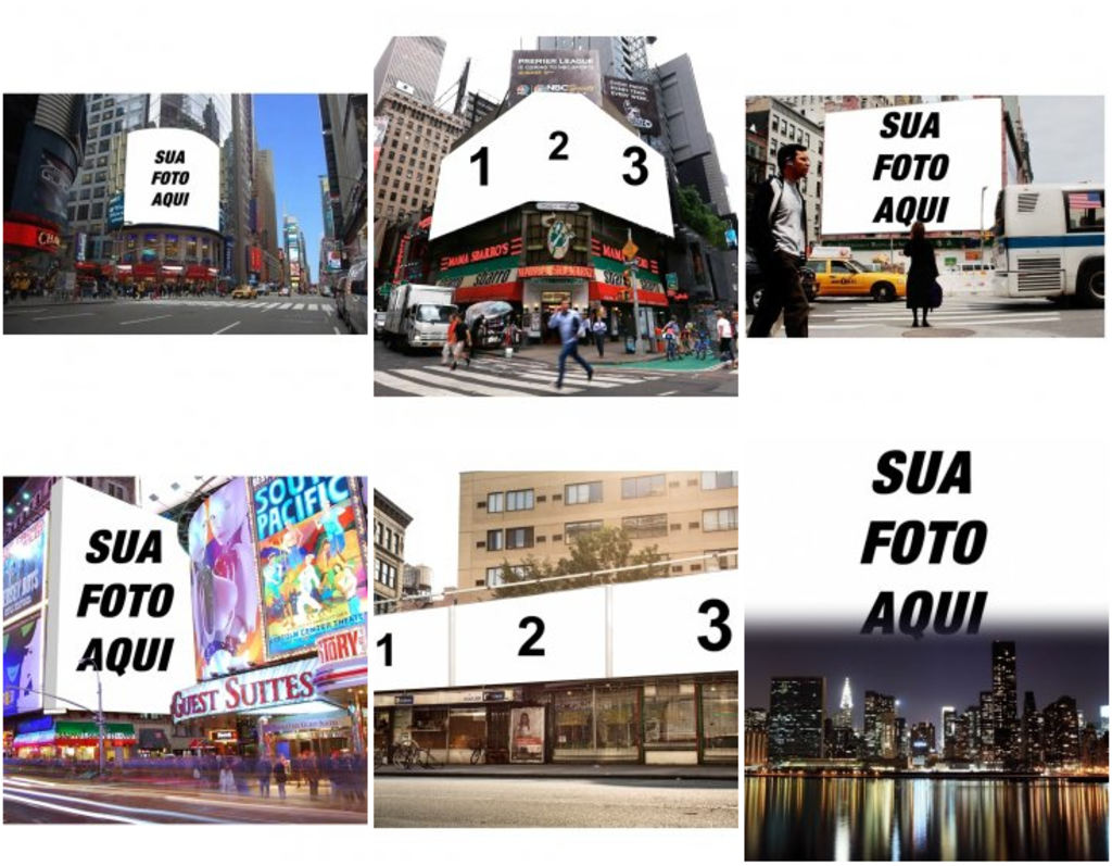 Cartões postais e fotomontagens de Nova York