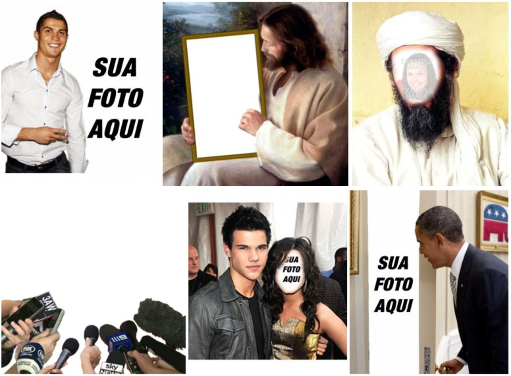 Fotomontagem com celebridades