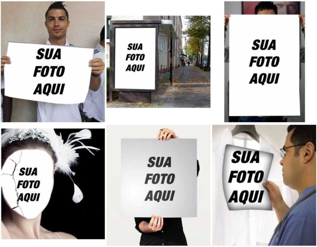 Crie fotomontagens para adicionar sua foto para um cartaz