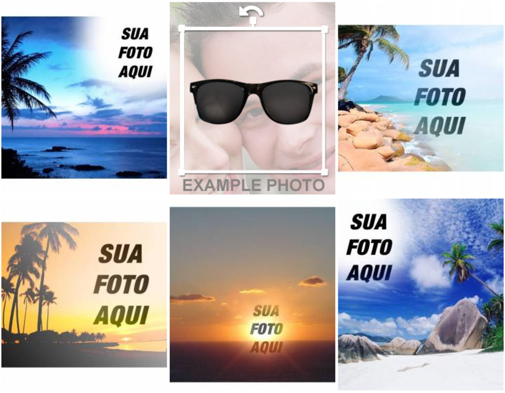 Crie montagens com fotos de férias