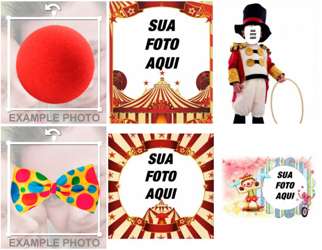 Efeitos diferentes para suas fotos com imagens do circo.