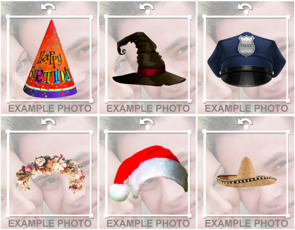 Efeitos de fotografia de bonés e chapéus de colocar as suas fotos