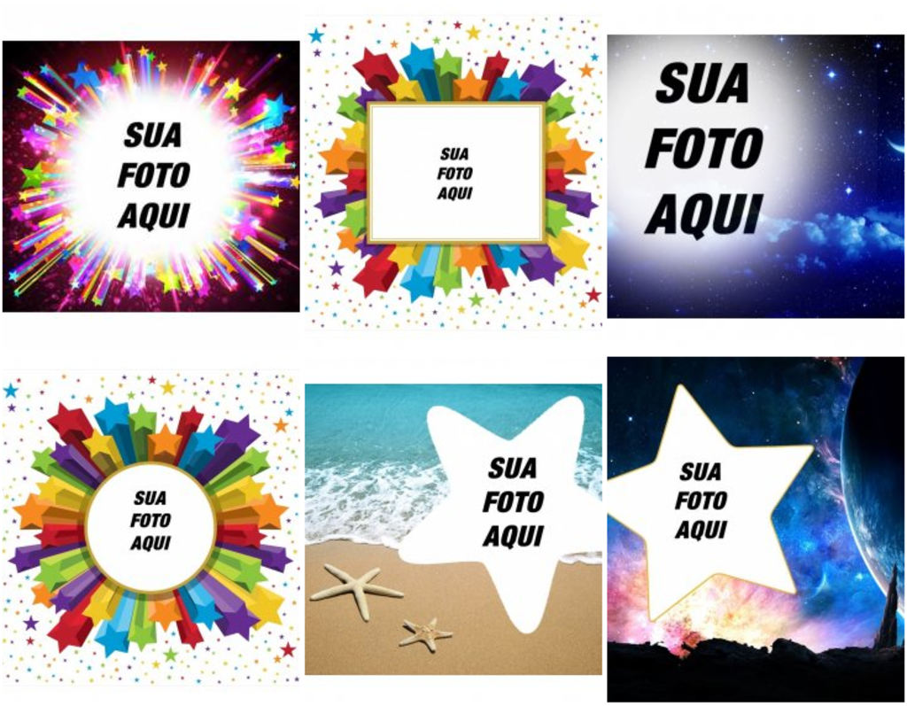 Efeitos de fotografia com estrelas de personalizar com sua foto gratuitamente