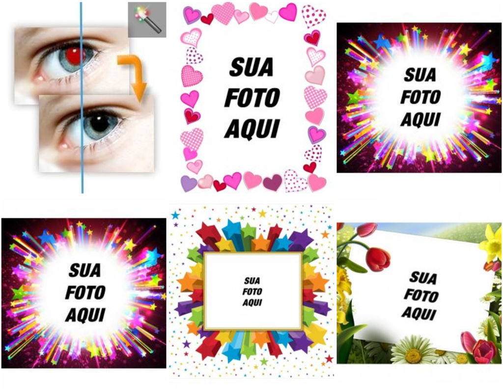 Enfeitar fotos on-line com diferentes molduras, efeitos, etc