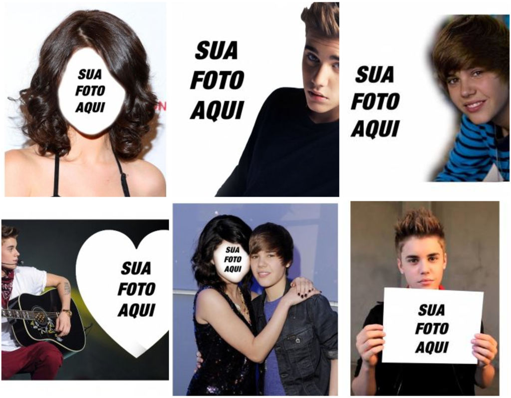 Fazer montagens de fotos com Justin Bieber e sua foto