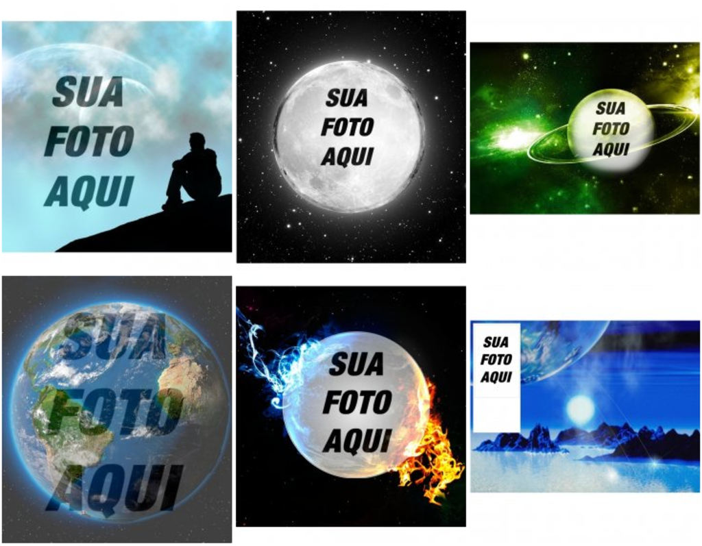 Fotomontagem para colocar suas fotos em desenhos planeta