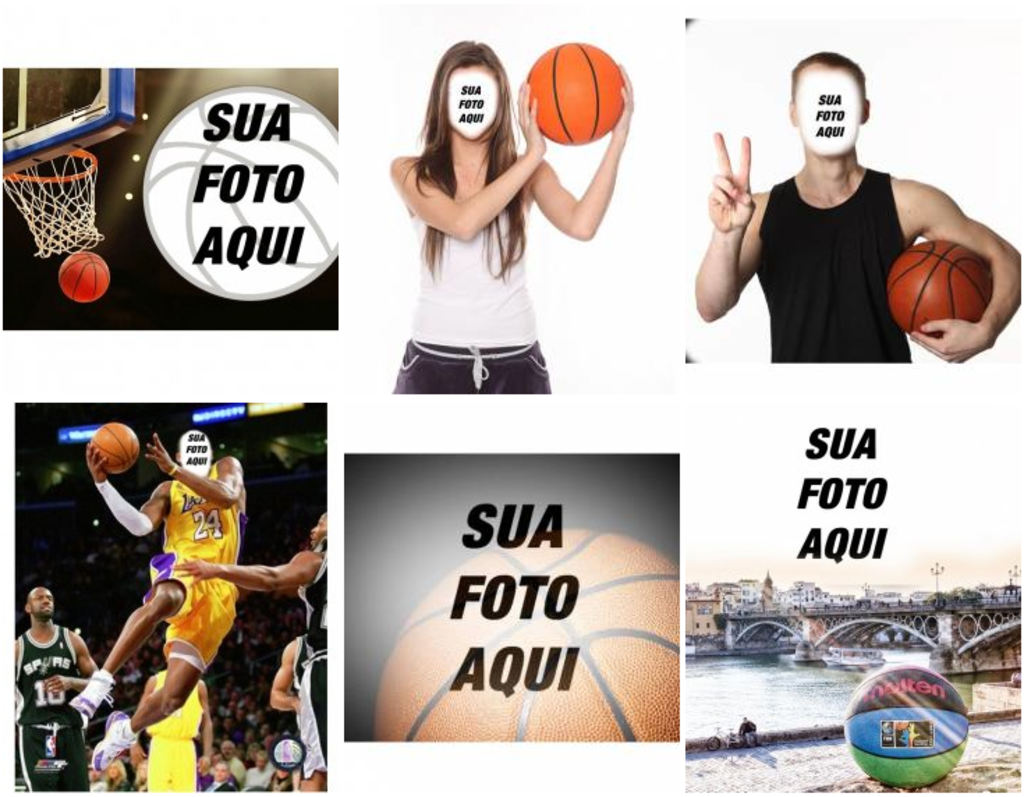 Fotomontagens de basquetebol e colagens