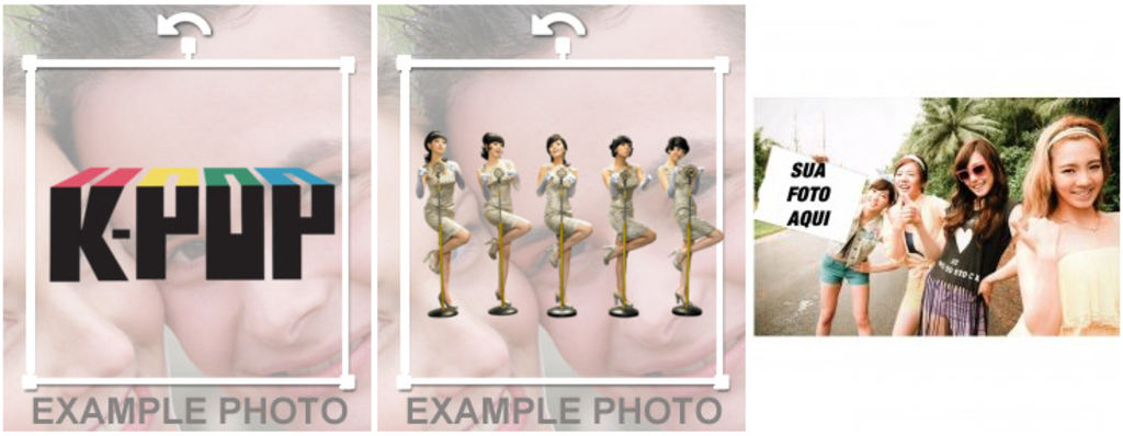 Fotomontagens, colagens e molduras de K-Pop