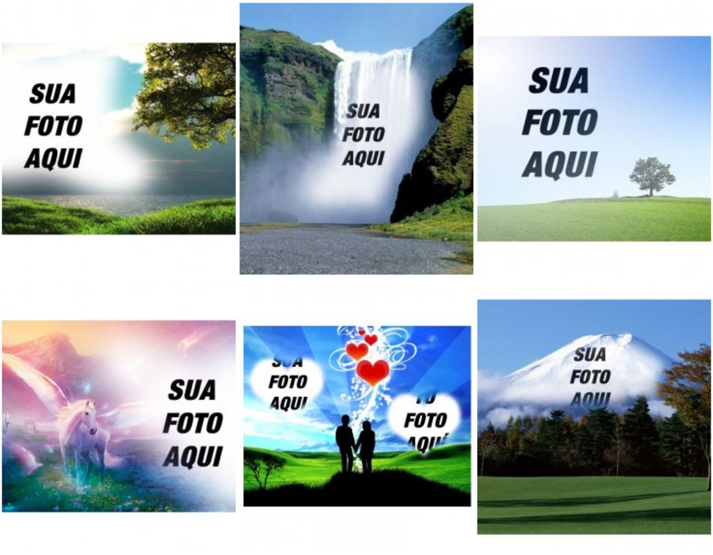 Fotomontagens com fundo de montanha