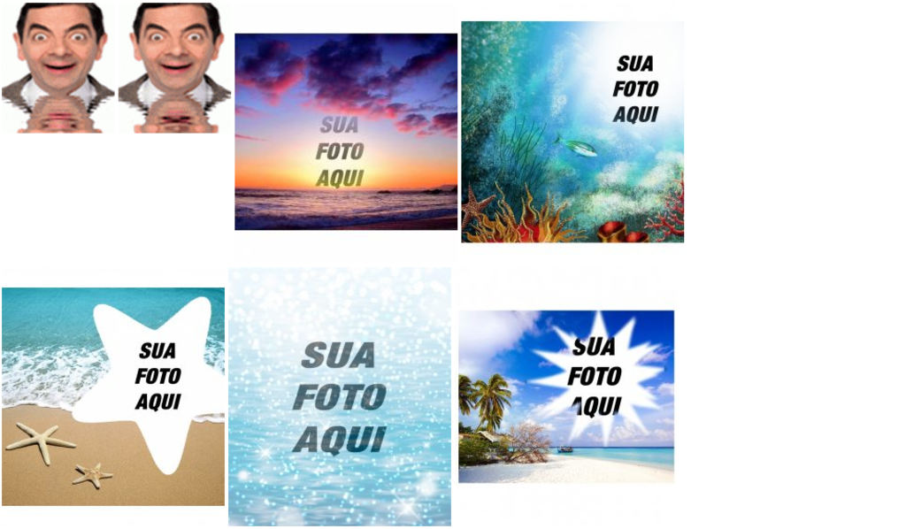 Fotomontagens com o fundo do mar