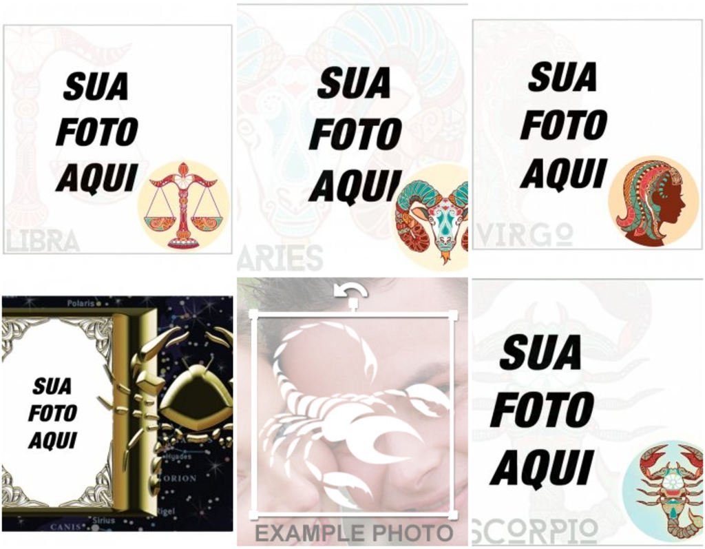 Fotomontagens com signos do zodíaco