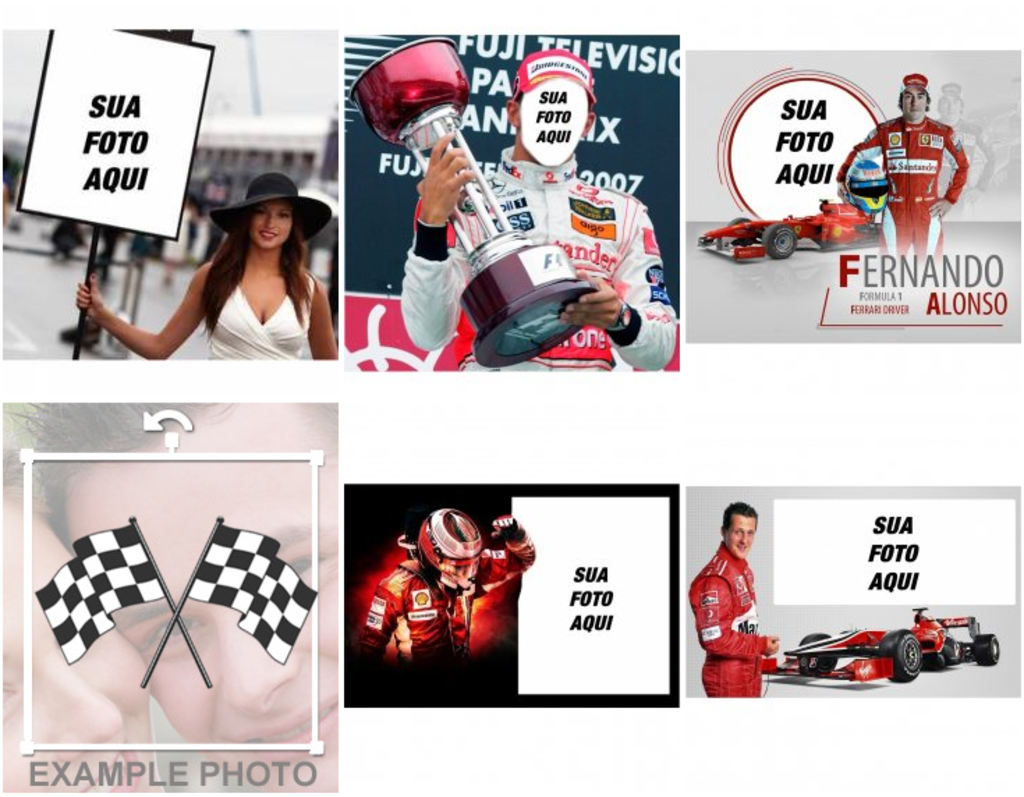 Fotomontagens e adesivos da Fórmula 1