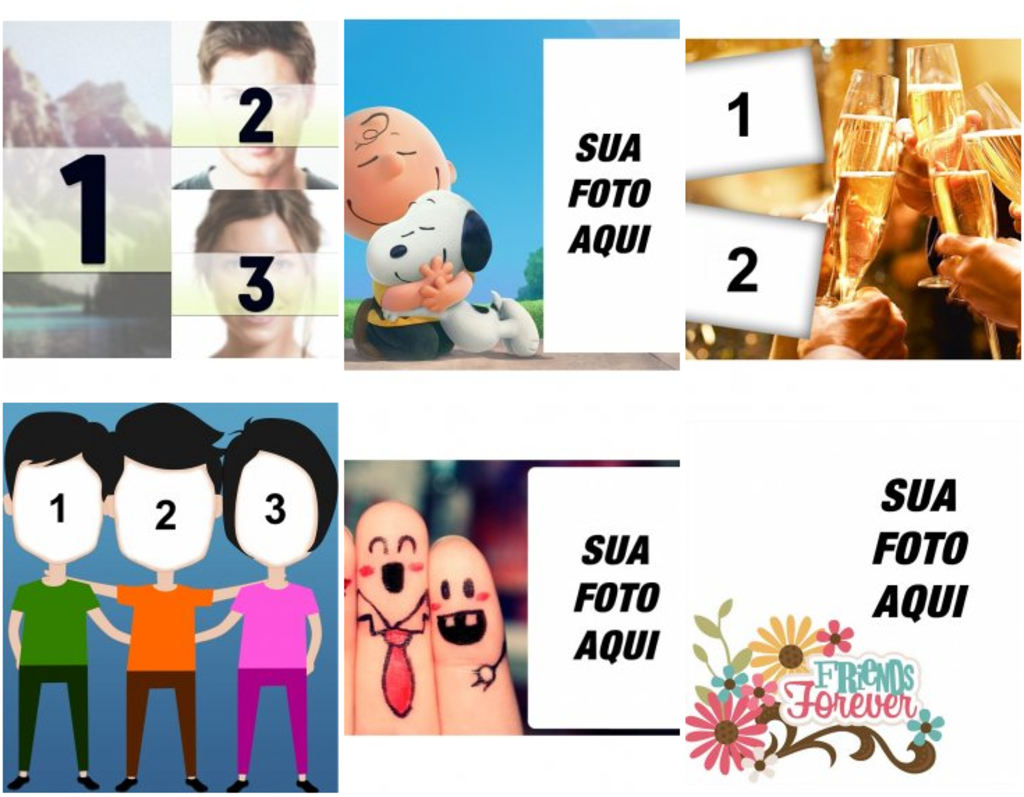 Fotomontagens e cartões de amizade