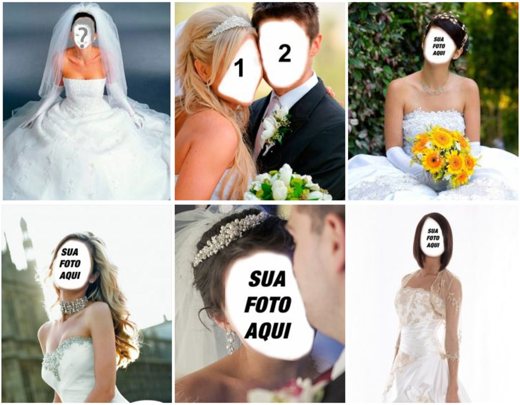 Fotomontagens de vestidos de casamento on-line