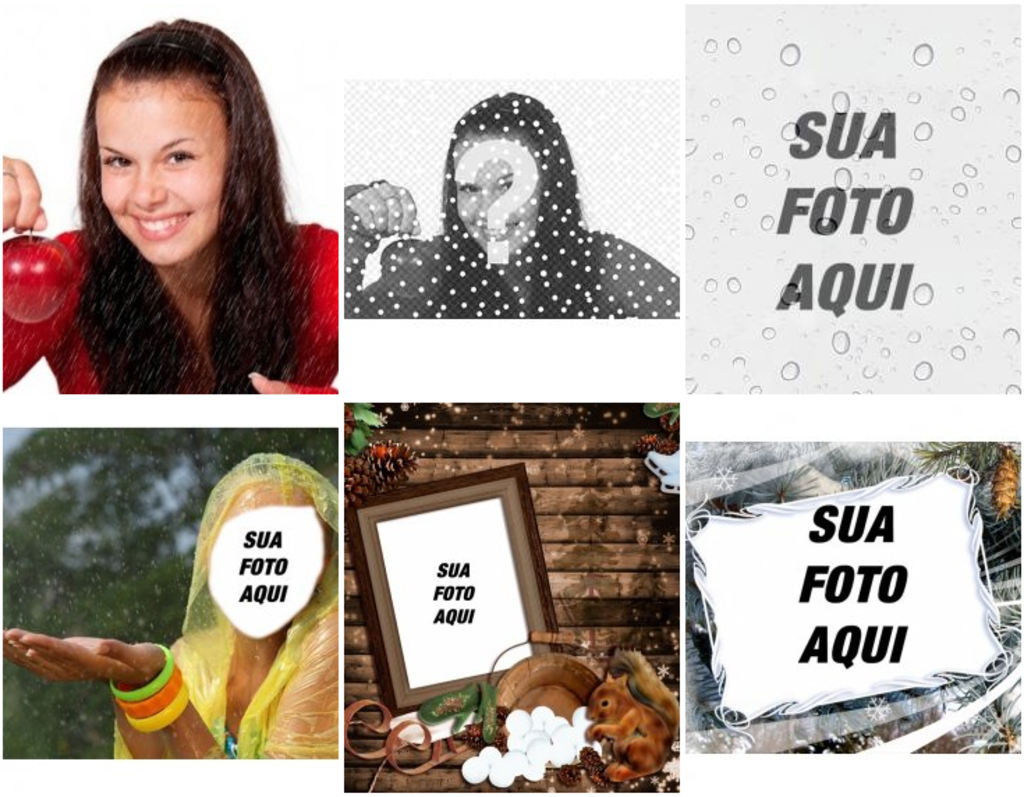 Modelos e quadros relacionados ao inverno: neve, frio, chuva ...