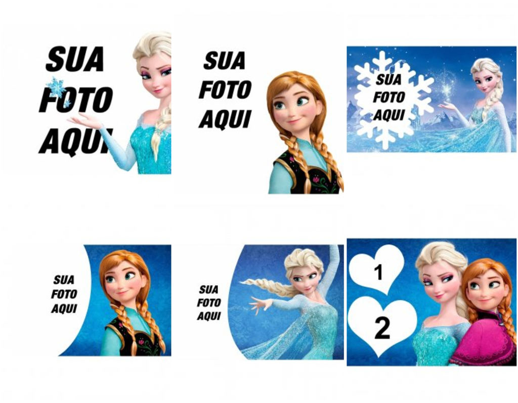 molduras de Frozen, colagens e muito mais