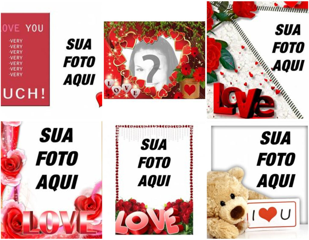 Montagem de foto do amor com a frase EU TE AMO