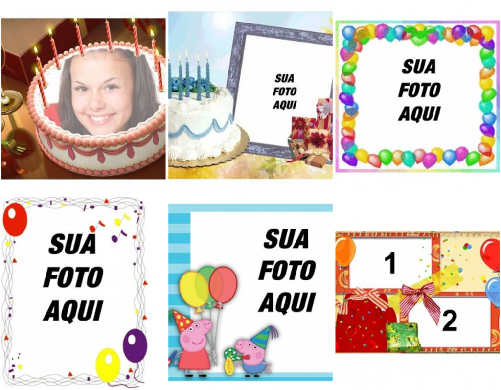 Postais de aniversário para as crianças com as suas fotos