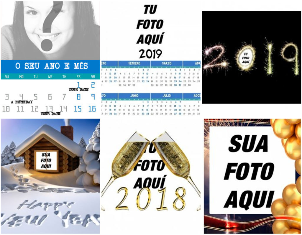 Saudações de Ano Novo com suas fotos