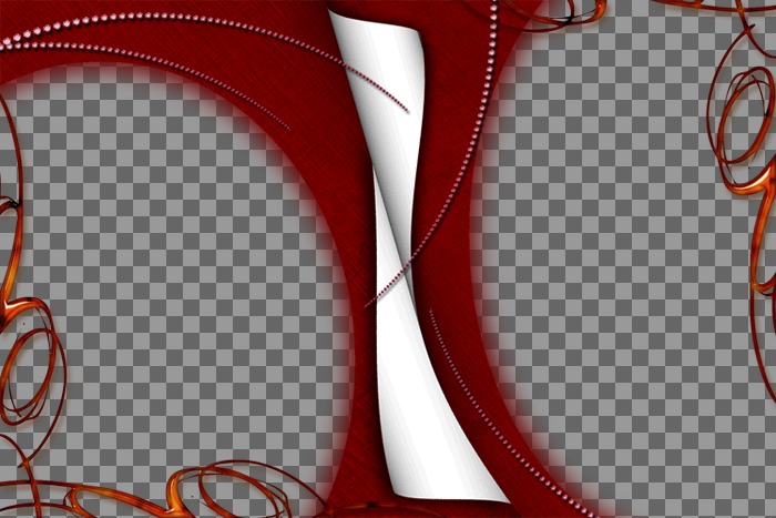 Quadro curioso para duas fotos, branco, vermelho e fogo. ..