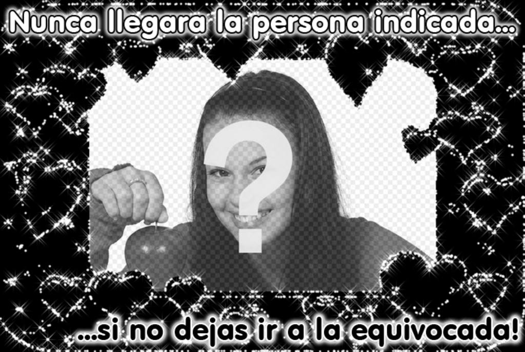 Amor ou desgosto Postal falado de como nós erramos nos relacionamentos, constituído por um fundo preto com corações brilhantes que focaliza a atenção sobre a imagem para inserir, que irá incluir uma moldura retangular no centro deste cartão. Gravado sábio conselho:..