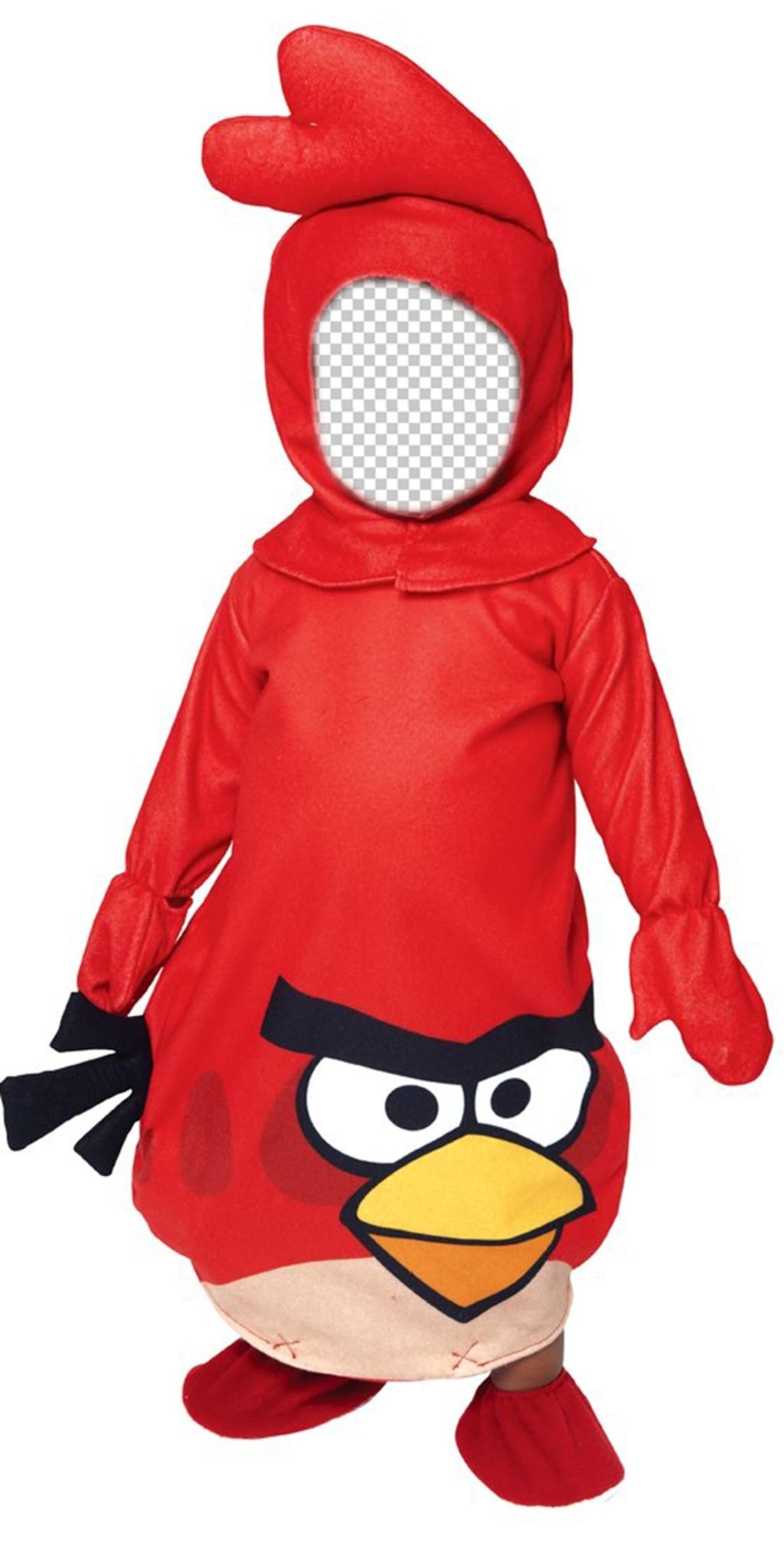 Criar uma fotomontagem divertido de um traje Angry Bird para colocar um rosto ..