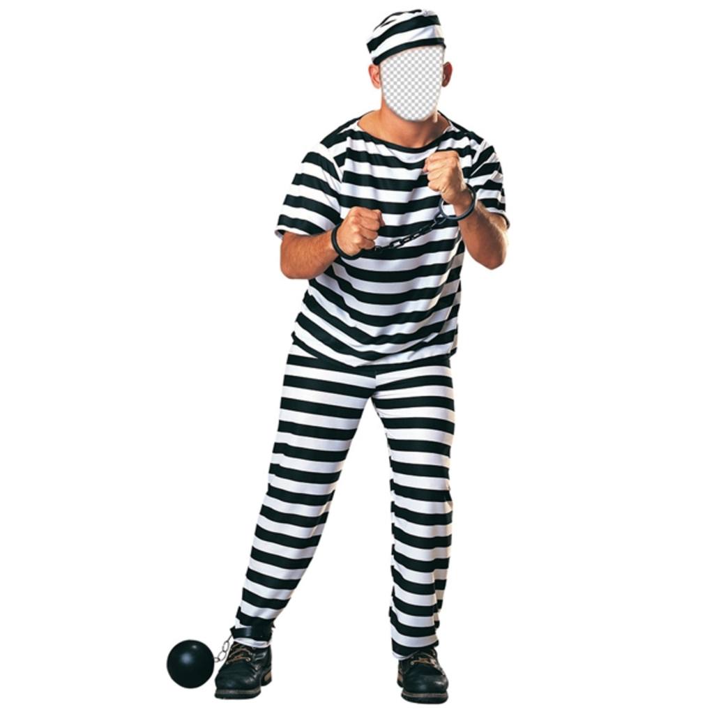 Costume de um preso com correntes para editar a sua foto on-line ..