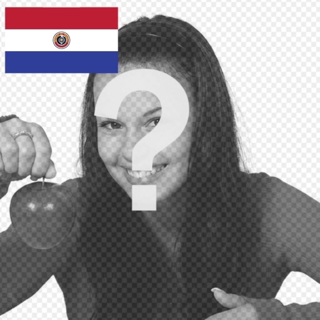 Fotomontagem de uma bandeira do Paraguai criando uma colagem de fotos com uma imagem que você..