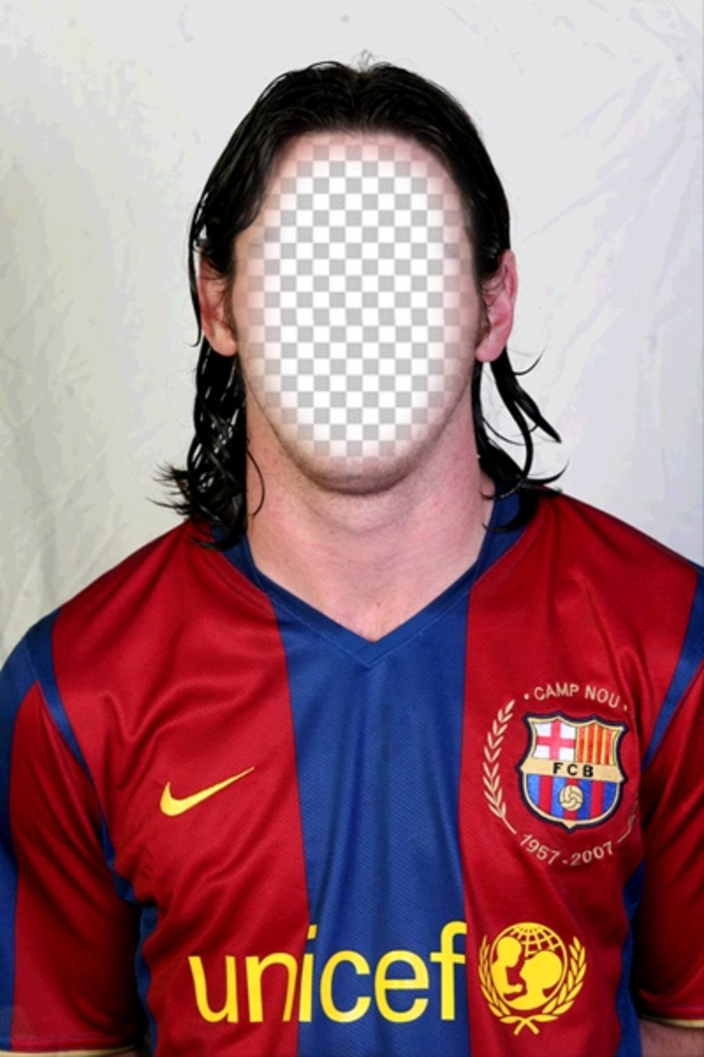 Fotomontagem de Lionel Messi do FC Barcelona para adicionar seu rosto em seu Editar rosto ..