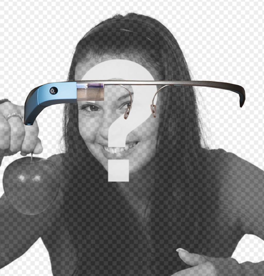 Fotomontagem como você colocar um óculos de vidro do..