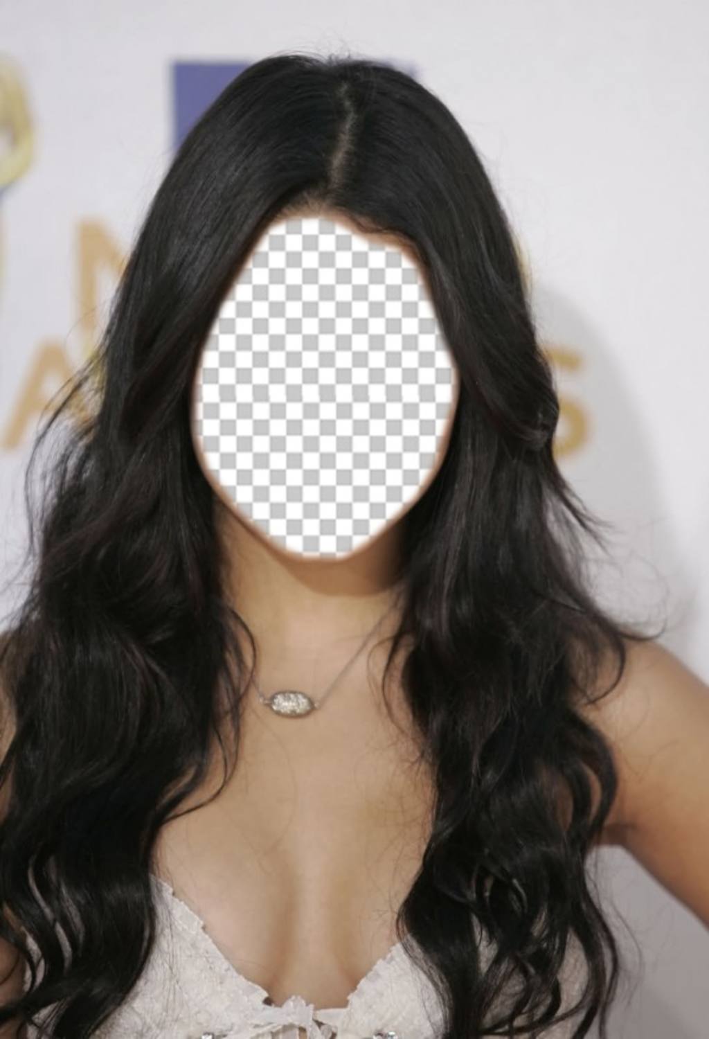 Mudar seu cabelo por um preto e longo prazo com esta fotomontagem on-line ..