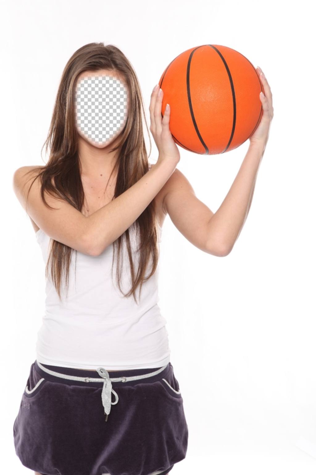 Fotomontagem de um jogador de basquete para adicionar o seu rosto ..