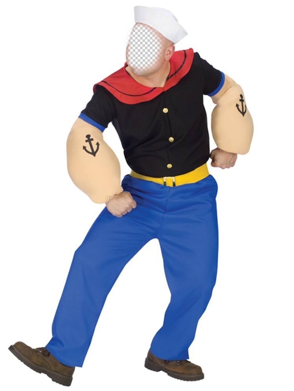Fotomontagem de traje Popeye para adicionar o seu rosto em linha ..