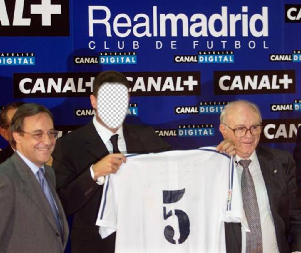 Fotomontagem de Zinedine Yazid Zidane, o dia da sua transferência para o modelo editável Real Madrid ..