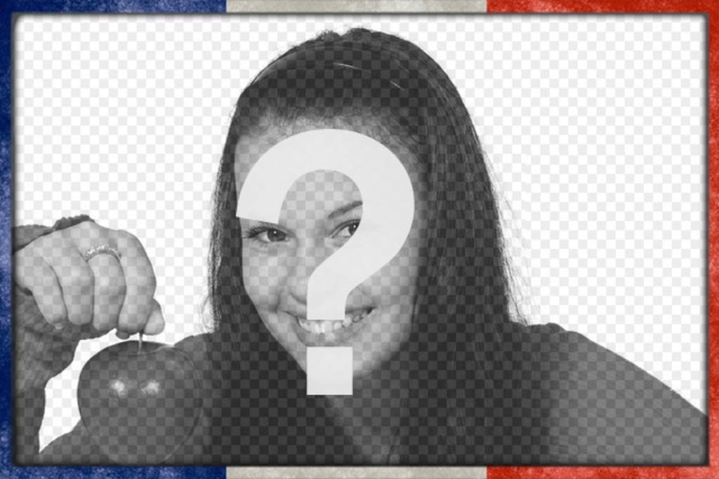 Moldura para foto com a bandeira francesa na borda para personalizar suas melhores fotos fazer upload de fotos online em alguns passos..