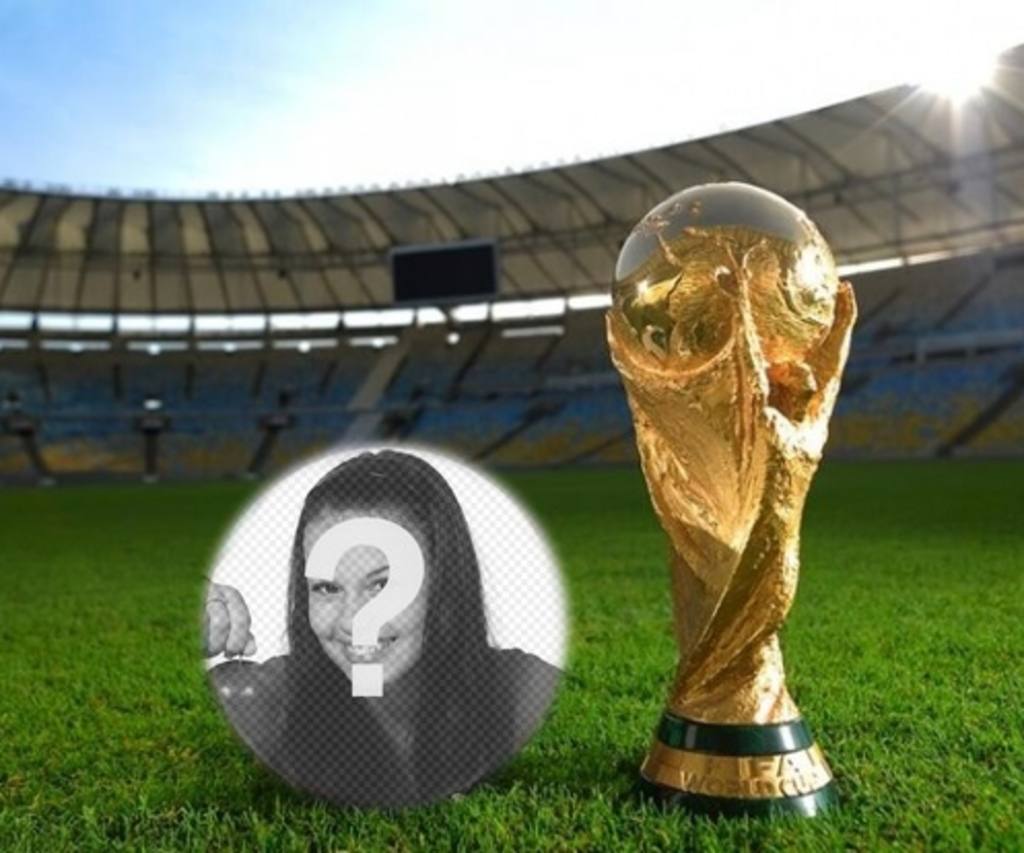 Fotomontagem com a copa do mundo para colocar uma foto em uma forma de bola. ..