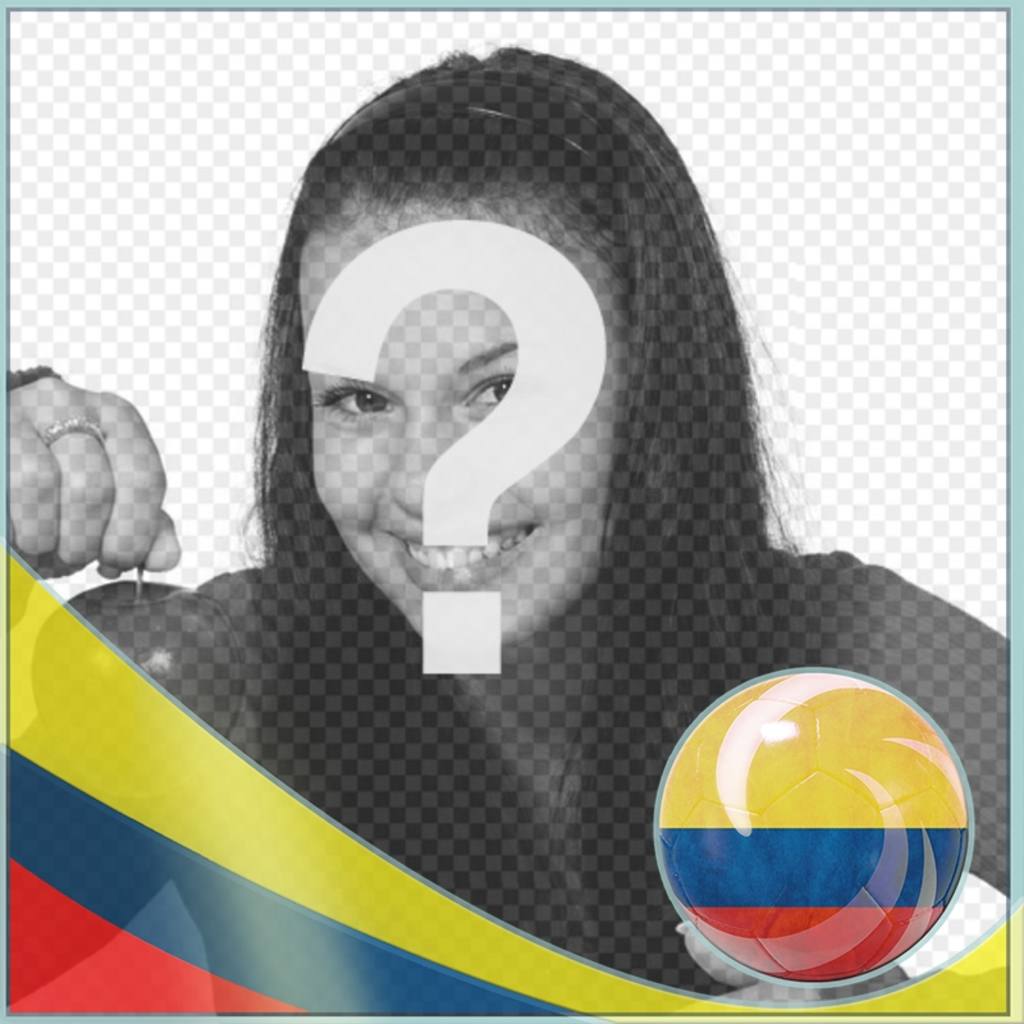 Fotomontagem com a bandeira da Colômbia para suas fotos online. ..