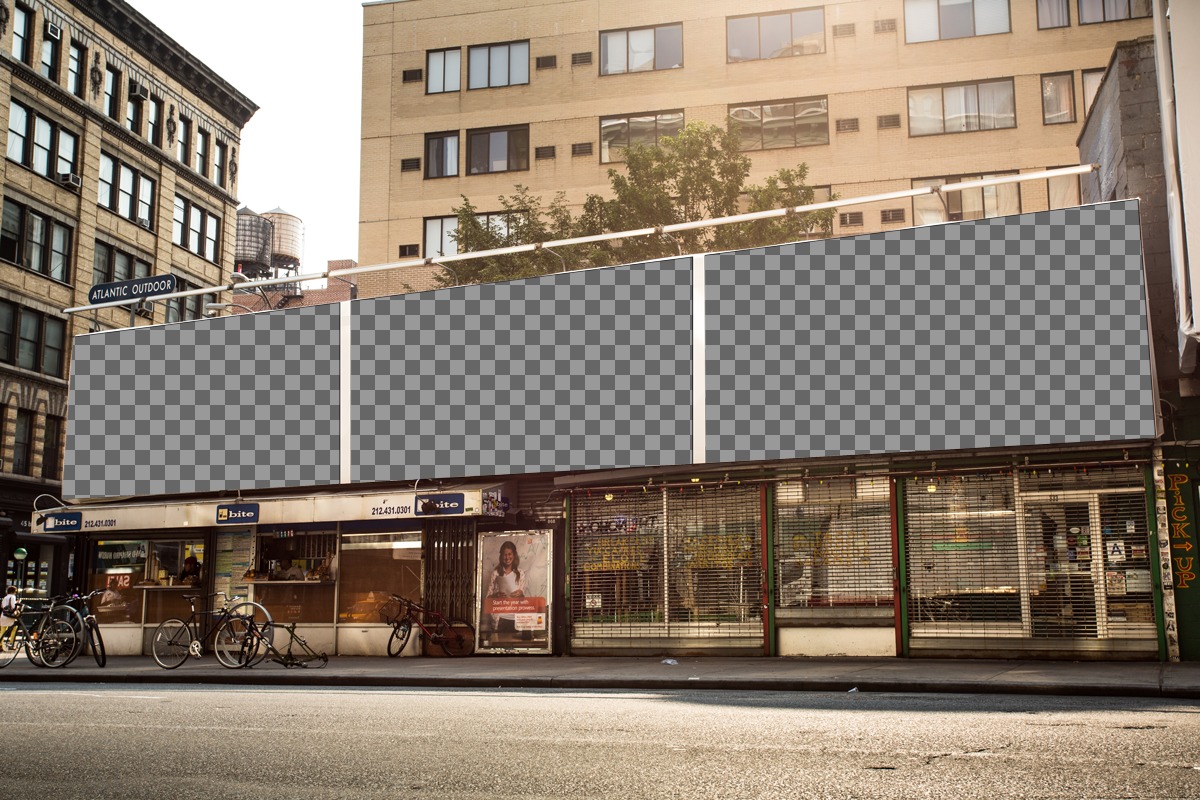 Colagem Urbano em Nova York por três fotografias. ..